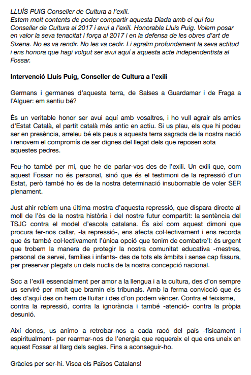 Fossar40's tweet image. 11S2025.Fossar de les Moreres.
Intervenció de @LluisPuigGordi, Conseller de Cultura a l'exili.
#Dignitat #Independencia #RepublicaCatalana @estatcatala