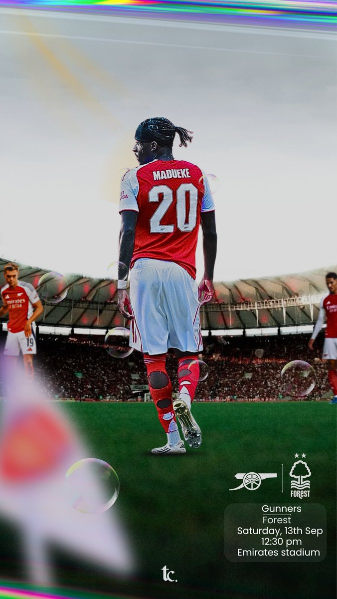 Timifaj's tweet photo. IT’S MATCHDAY! 🔥
Arsenal 🔴 vs. Nottingham Forest 🌲  
⏰ 12:30PM  
📍 Emirates Stadium  
Gunners ready to fire—will Forest survive the heat? 💥⚽  
#ARSFOR #PremierLeague #MatchdayVibes #COYG https://t.co/bwlvUUPpg7