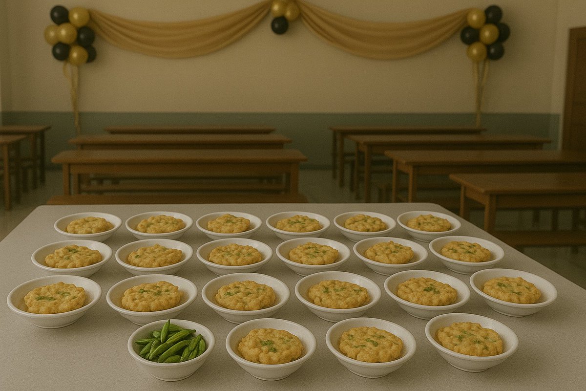 supgmin's tweet photo. @NoirLineClass Jika peralatan makan sudah siap, teman-teman bisa mulai mengambil hidangan pembuka. Di meja pertama ada telur gulung, bakso aci, dan tempe mendoan, lengkap dengan bumbu di setiap makanannya! https://t.co/zXj1TUwr0k