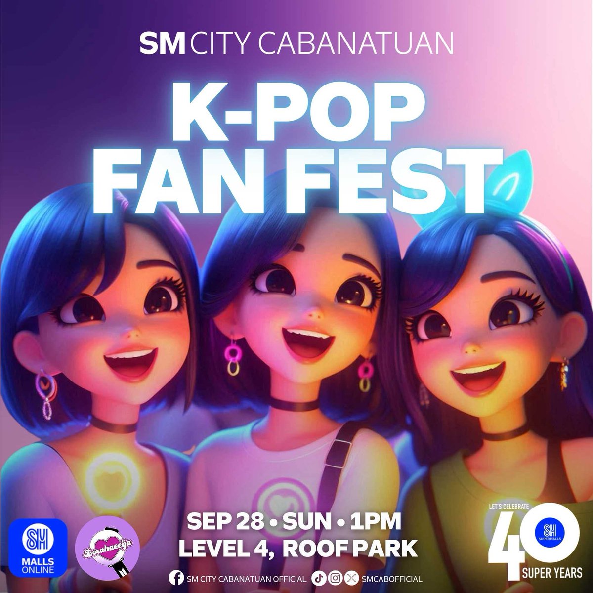 diamondlife_ne's tweet photo. 💜 Saranghae, Cabanatuan! 💜
Get ready to wave your lightsticks and cheer your hearts out at K-Pop Fan Fest this Sep 28 • Sun • 1PM at Level 4, Roof Park! 🥳🫰🏻
Register now! 👇
https://t.co/Agu022OqZV
#EverythingsHereAtSM
#AlwaysMoreFun https://t.co/Mp0VsKHsVO