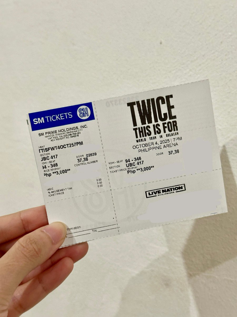 songyh_'s tweet photo. Helping a friend!!! 

WTS LFB
TWICE THIS IS FOR 
UBC 417 ROW 94 SEAT 346

DM IF INTERESTED 💖

#TWICE_THISISFOR_WORLD_TOUR_IN_BULACAN  #TWICE https://t.co/k6TYZfYeX4