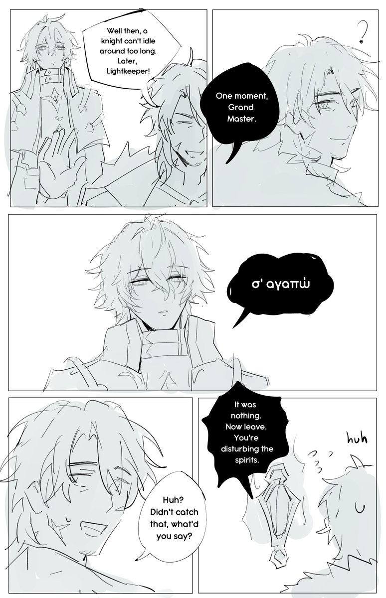 tomodurien's tweet photo. confessing in your ancient language that ur crush doesnt know and then getting flustered over it 

#varflins #knightlight https://t.co/F3uSr7Awed