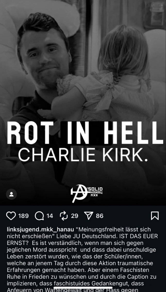 Germany’s largest left wing youth party posted this on their IG page.