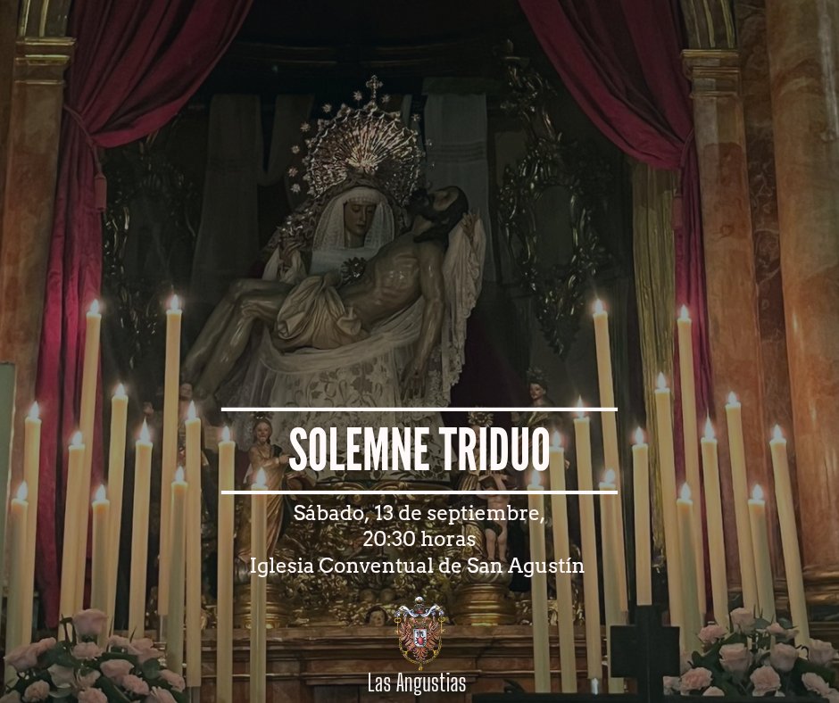 CULTOS

En el día de hoy, celebraremos el 3° día del Solemne Triduo en honor a Nuestra Señora de las Angustias Coronada.

Desde la Rectoría de Cultos, se anima a todos los hermanos a asistir a estos Cultos en honor a nuestros titulares.

#AngustiasDeCórdoba