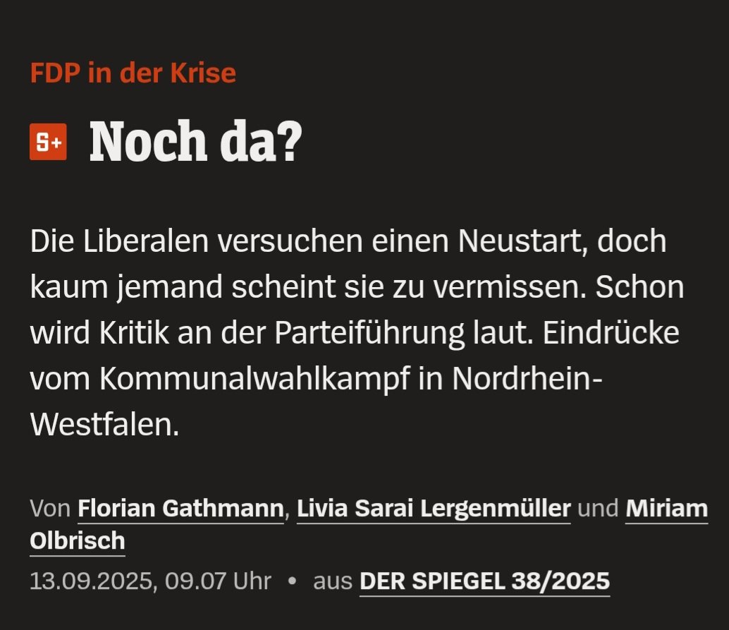 Hätten sie sich mal dazu entschieden, eine wirklich liberale Partei zu werden. Tja nun.