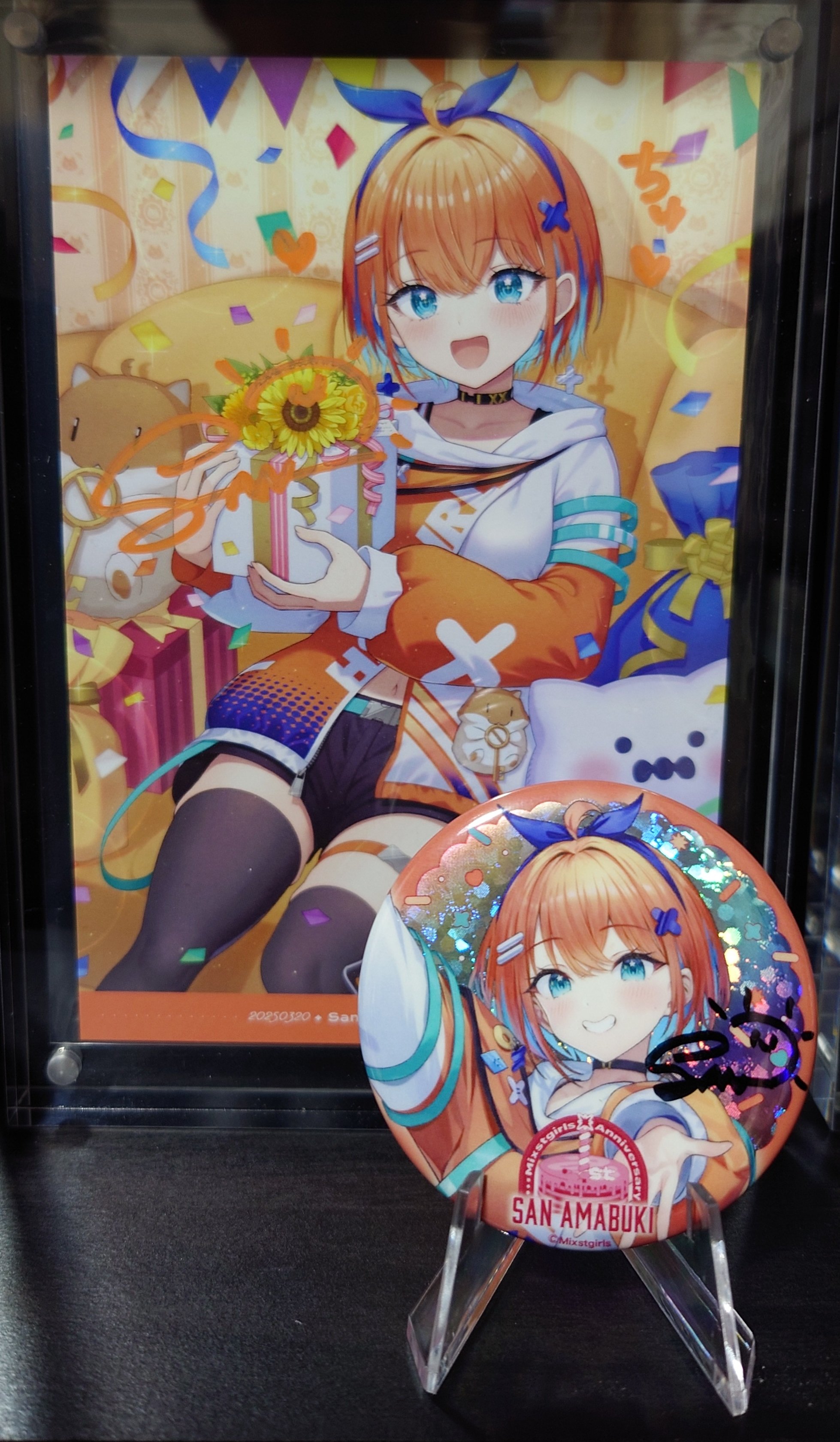 天ちゃん 直筆 サイン入り 缶バッジ はこぴー on X: 