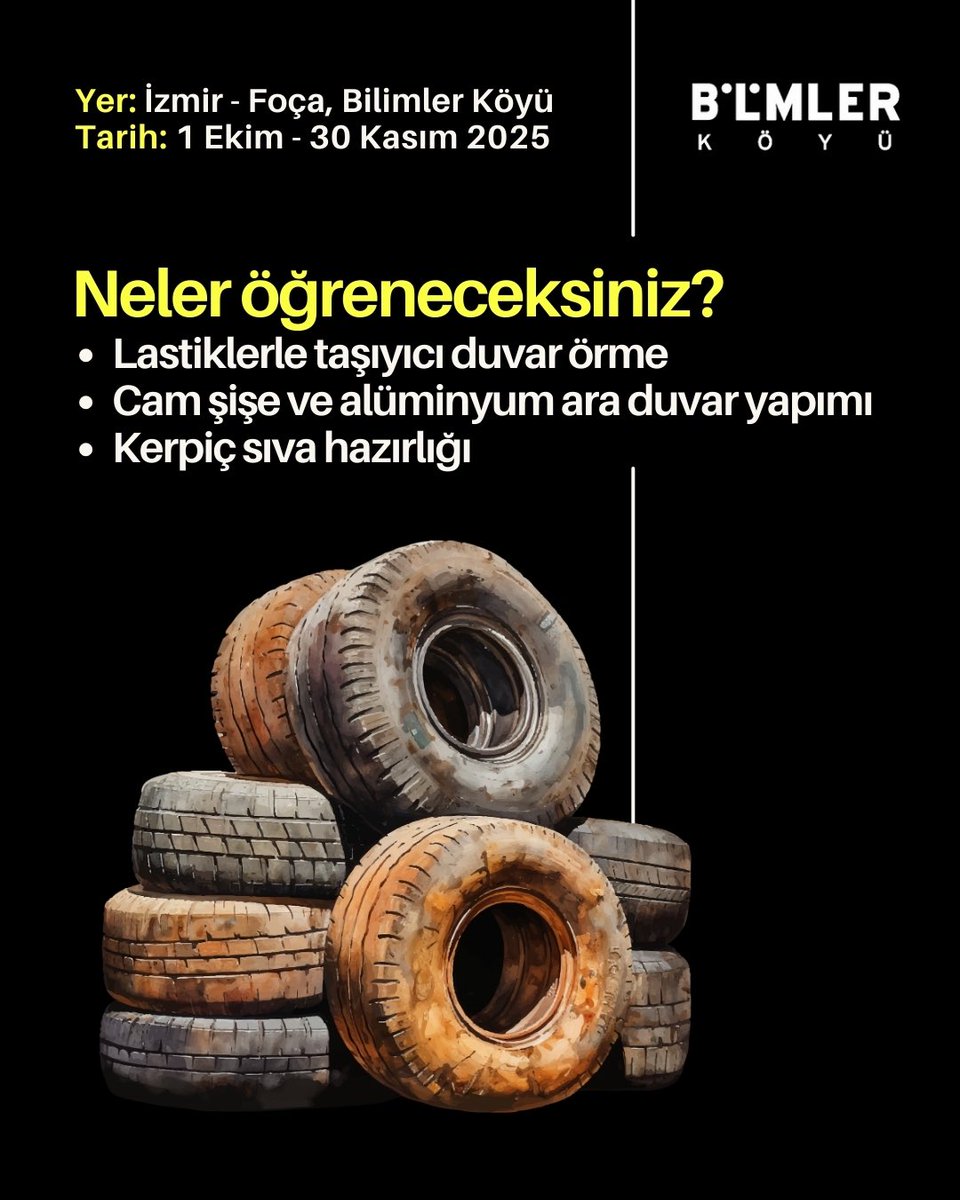 Earthship prensipleriyle doğa dostu tuvalet, duş ve lavabo yapıları uygulamalı atölye olarak çalışılacaktır. Siz de bu deneyimin bir parçası olmak isterseniz, formu doldurarak başvurabilirsiniz.

Başvuru Formu: forms.gle/wHRQGpjqKpS16Q…