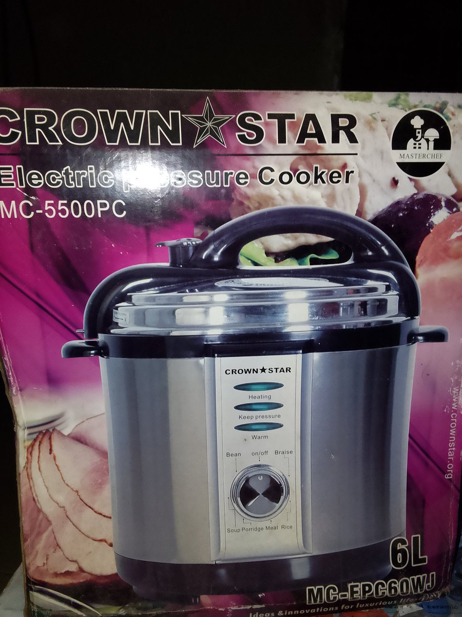 Crown star Electric Pressure Cooker. 
₦50,000
Ibadan, Akobo