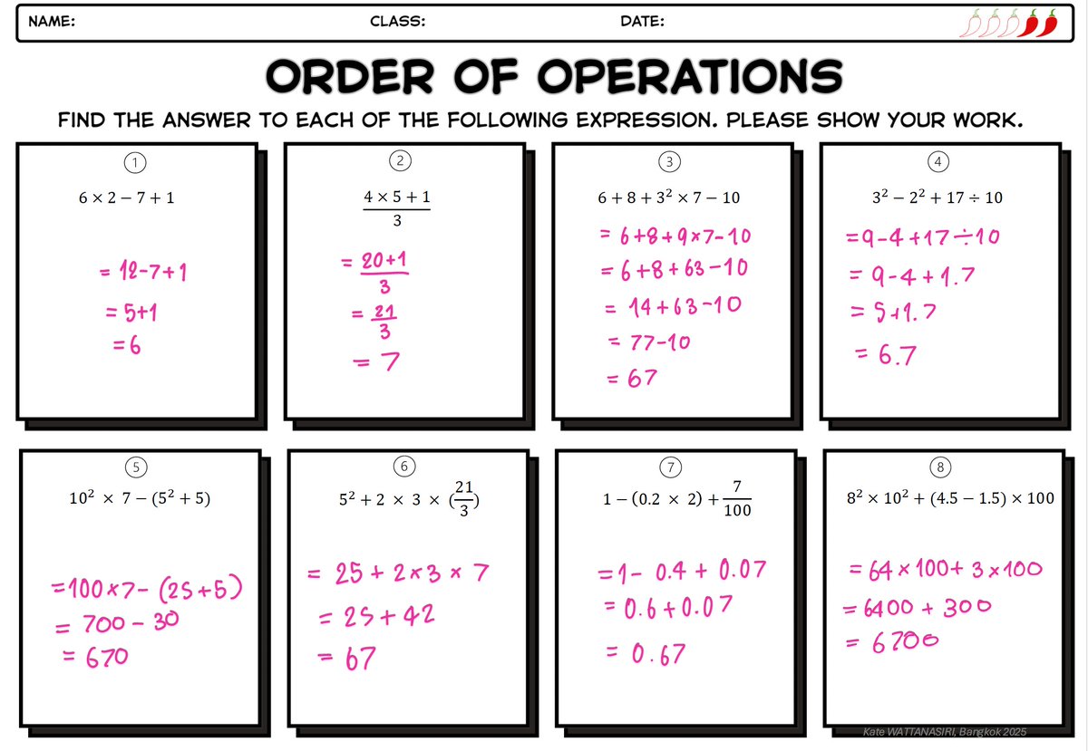 BeKindKate's tweet image. #OrderOfOperations just got a glow-up 🤣

My new practice sheet hits all the trending answers  6, 7, 67, 670, 0.67 &amp;amp; more  

Grab it FREE on my TpT store 👉 teacherspayteachers.com/Product/Order-…

#iteachmath #MathTeachers #MiddleSchoolMath #MathChat