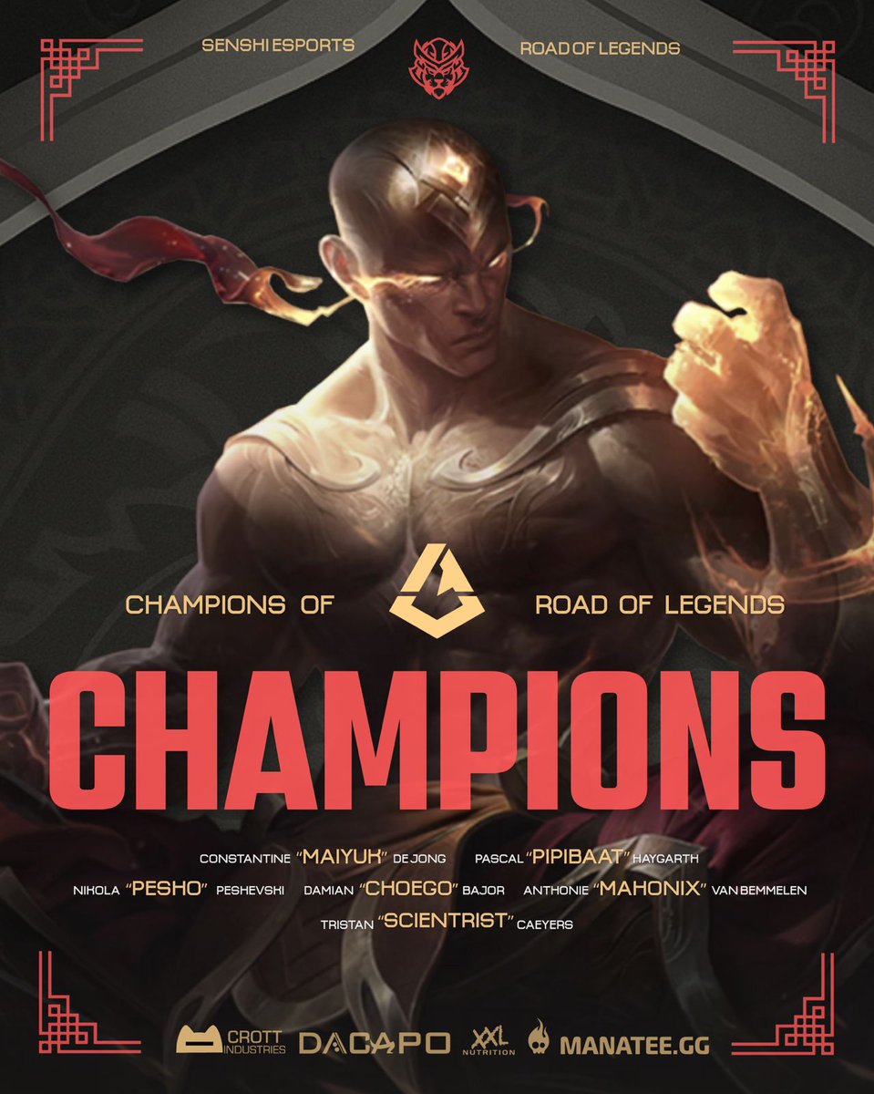 SENSHIdotGG's tweet image. WE'RE THE NEW @RoadOfLegends CHAMPIONS!!!🥳
3-0 🆚️ @zennit_gaming on LAN
GGWP to them 🫶🏻
We're locked in for @EMEAmasters Main Event 🔥