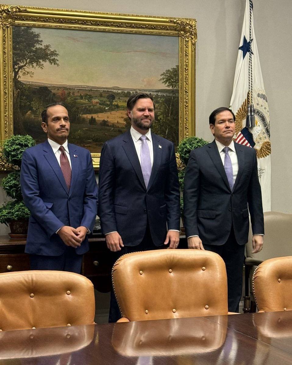 Qatar's FM met with JD Vance and Marco Rubio in Washington. 
Maybe Qatar will hand over another jet to convince the US to retaliate against Israel.