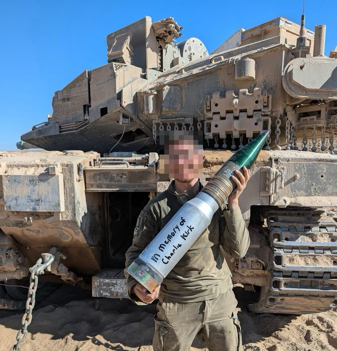 Israeli soldier in Gaza 👇 

“In memory of Charlie Kirk”