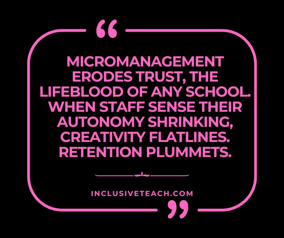 Micromanagement erodes trust, the lifeblood of any school. When staff sense their autonomy shrinking, creativity flatlines. Retention plummets. inclusiveteach.com/2025/09/13/ofs…