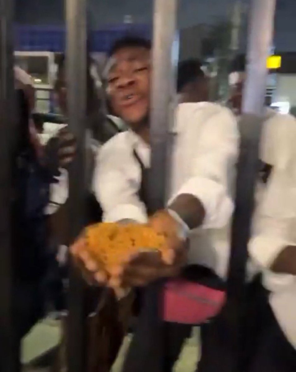 Someone collected rice like this.
I guess he forgot to think of how he will get the rice over to the other side to eat it.

Sometimes hunger can make a person daft.