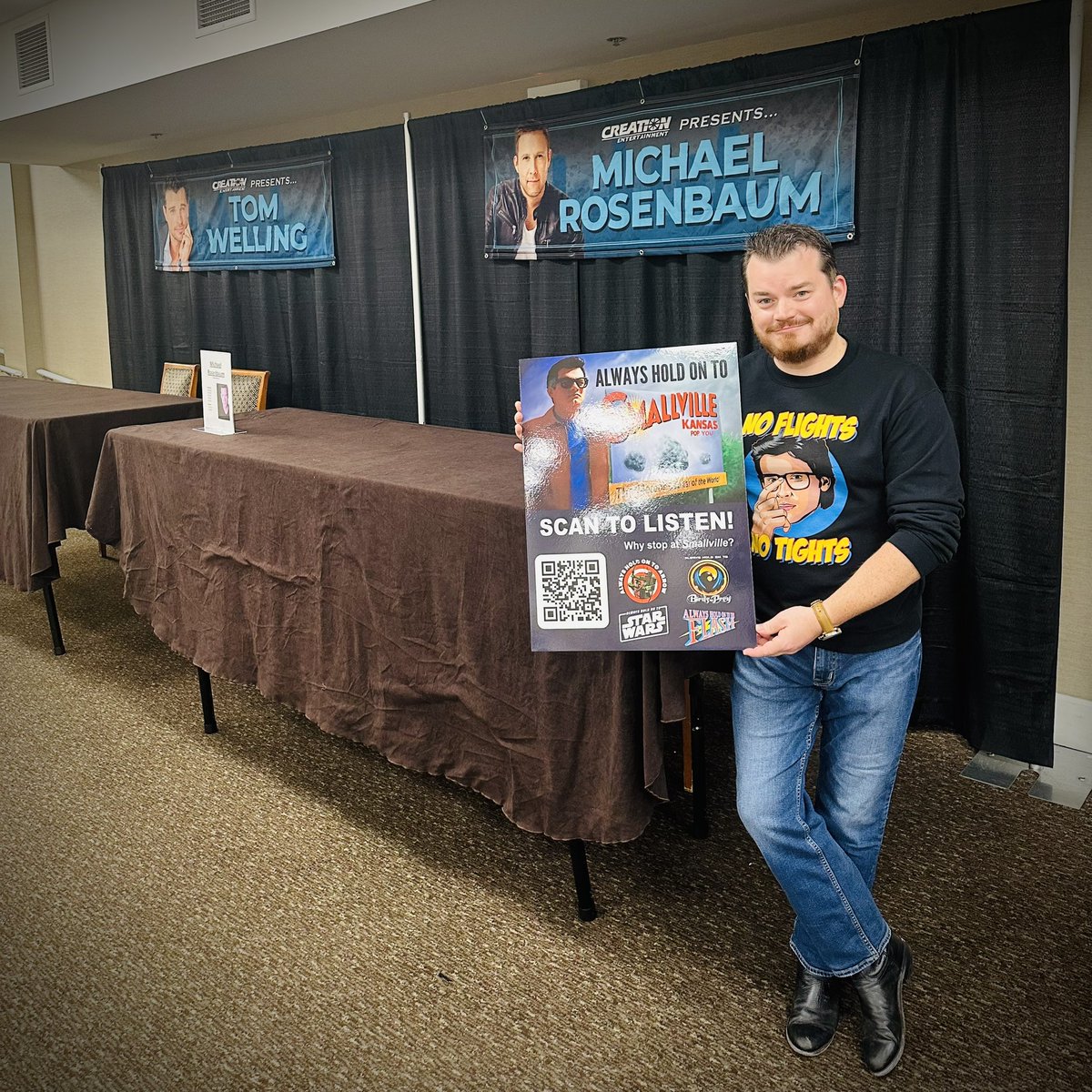 We are here on the ground at <a href="/CreationEnt/">Creation Entertainment</a>’s #SaluteToSmallville!

Our booth is right next to Tom and Michael’s, you can’t miss us!