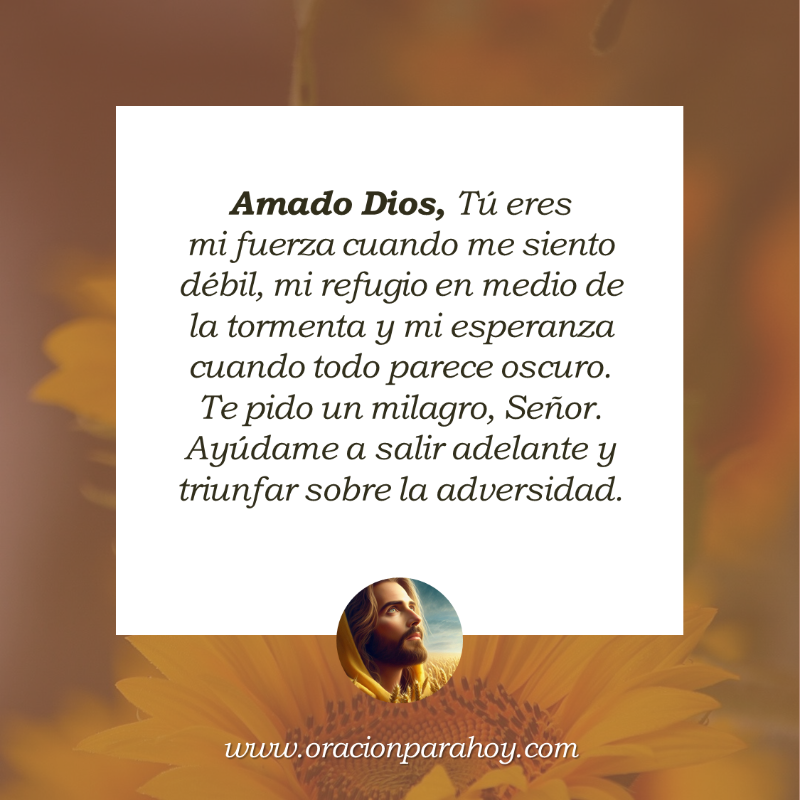 OracionParaHoy's tweet photo. ORACIÓN MILAGROSA PARA SUPERAR GRANDES DIFICULTADES: Señor, las dificultades que enfrento son grandes, pero sé que Tú eres más grande que cualquier problema. Por favor toma mis cargas y ayúdame a superar cualquier adversidad.

Haz esta oración en: https://t.co/UowvpSDRCc ✨