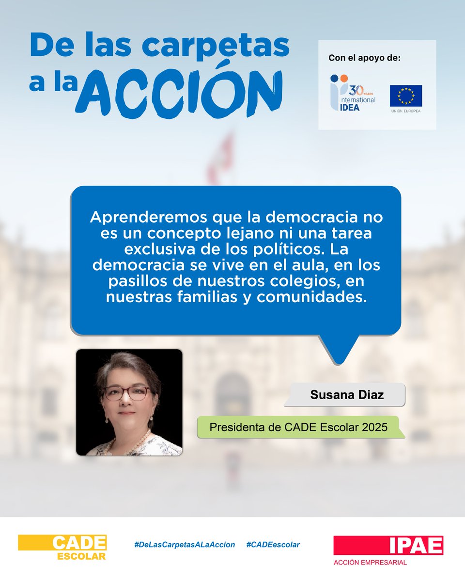 #CADEescolar 2025 | Estos fueron los mensajes más resaltantes de las palabras de la inauguración a cargo de <a href="/sdiaztang/">Susana Díaz Tang de Ferreyra</a>, Presidenta de CADE Escolar 2025.