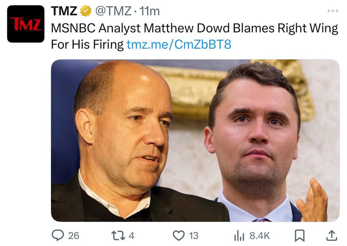 Matthew Dowd gets fired for his own words about Charlie Kirk and then blames the people who were there offended by his words as the reason he was fired

Hasn’t learned a thing