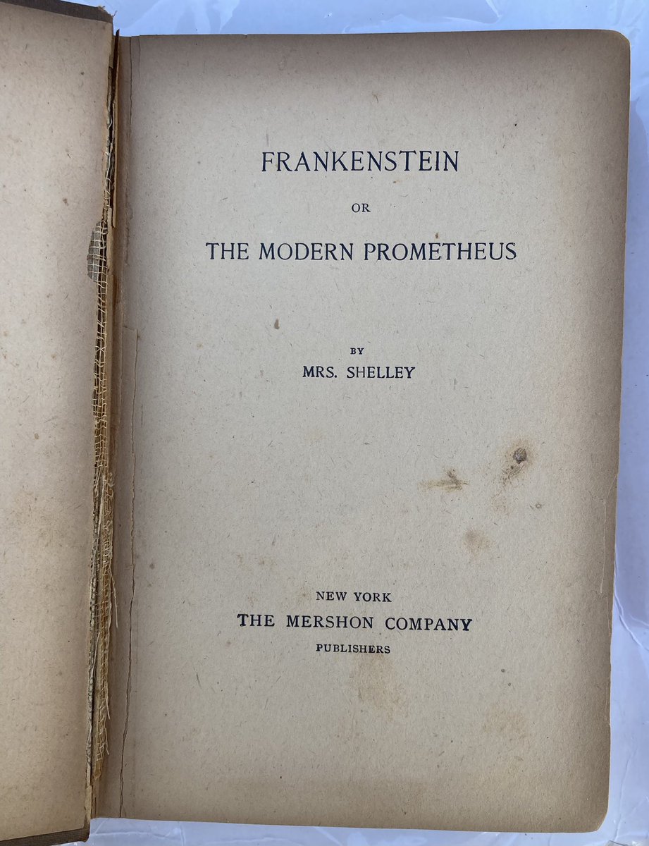 A Mershon reprint of Frankenstein or The Modern Prometheus by Mrs Shelly c1893 spotted in the wilds today at Allaire State Park #fleamarket 

Seeking your appraisal and learned opinions, worth the dealer's $300 asking price?