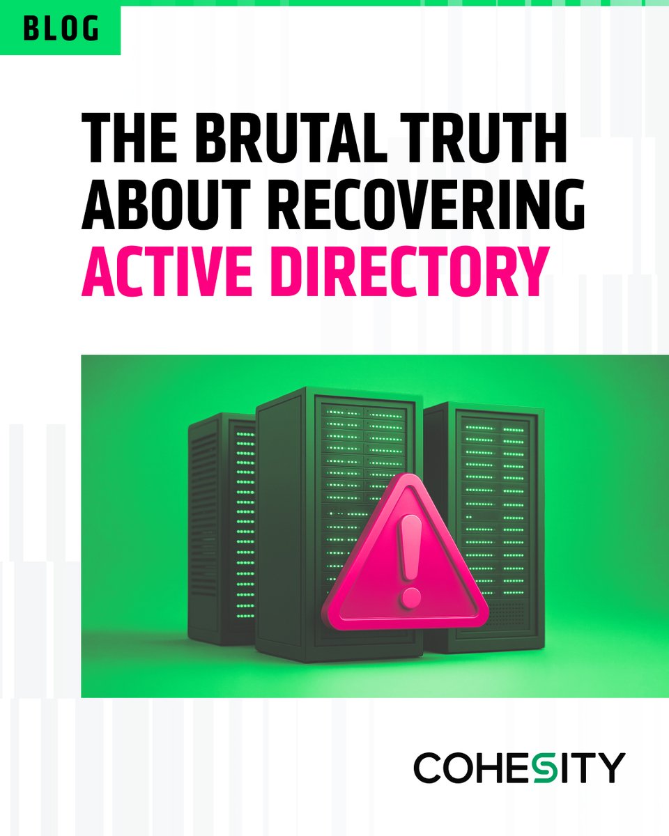 AD recovery is no simple fix; it’s a high-stakes strategy. The right prep, automation, and testing separate organizations that recover fast from those that crumble. Learn how leaders prepare before disaster strikes with <a href="/Semperis/">Travers Clyde</a> + Cohesity: cohesity.co/41Lm6fq