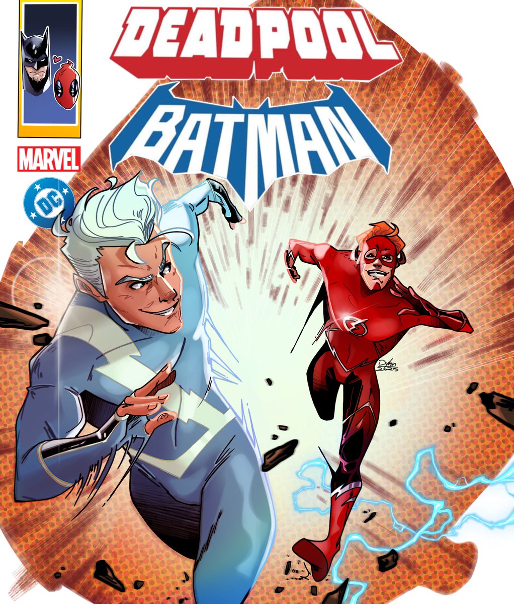 “The world is a cruel place for a man who moves too fast for it” 🏃‍♂️💨

Pietro and Wally for another fun collab to celebrate the Deadpool x Batman event 
#DCxMarvelCrossoverCollab