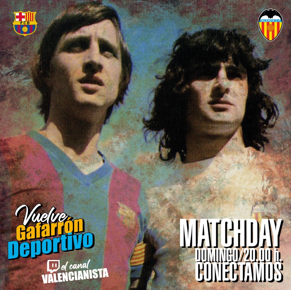 MATCHDAY DOMINGO‼️
CONEXIÓN #GafarronDeportivo
El canal de la afición‼️
<a href="/FCBarcelona_es/">FC Barcelona</a> 🆚 <a href="/valenciacf/">Valencia CF</a> 
➡️Previa #barcelonavalencia
➡️Partido y pre/post de aficionados
⌚️A partir 20H
📺DIRECTO twitch.tv/elcanalvalenci…