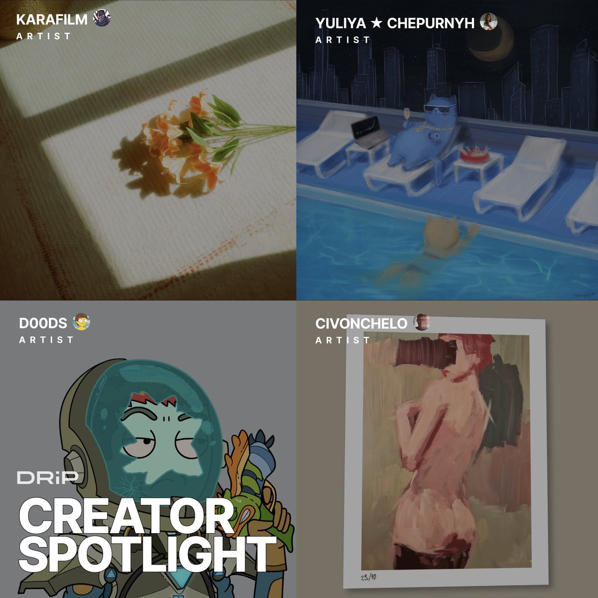 drip_haus's tweet image. On DRiP’s Spotlight💡

Discover new creators and secure your favorites.