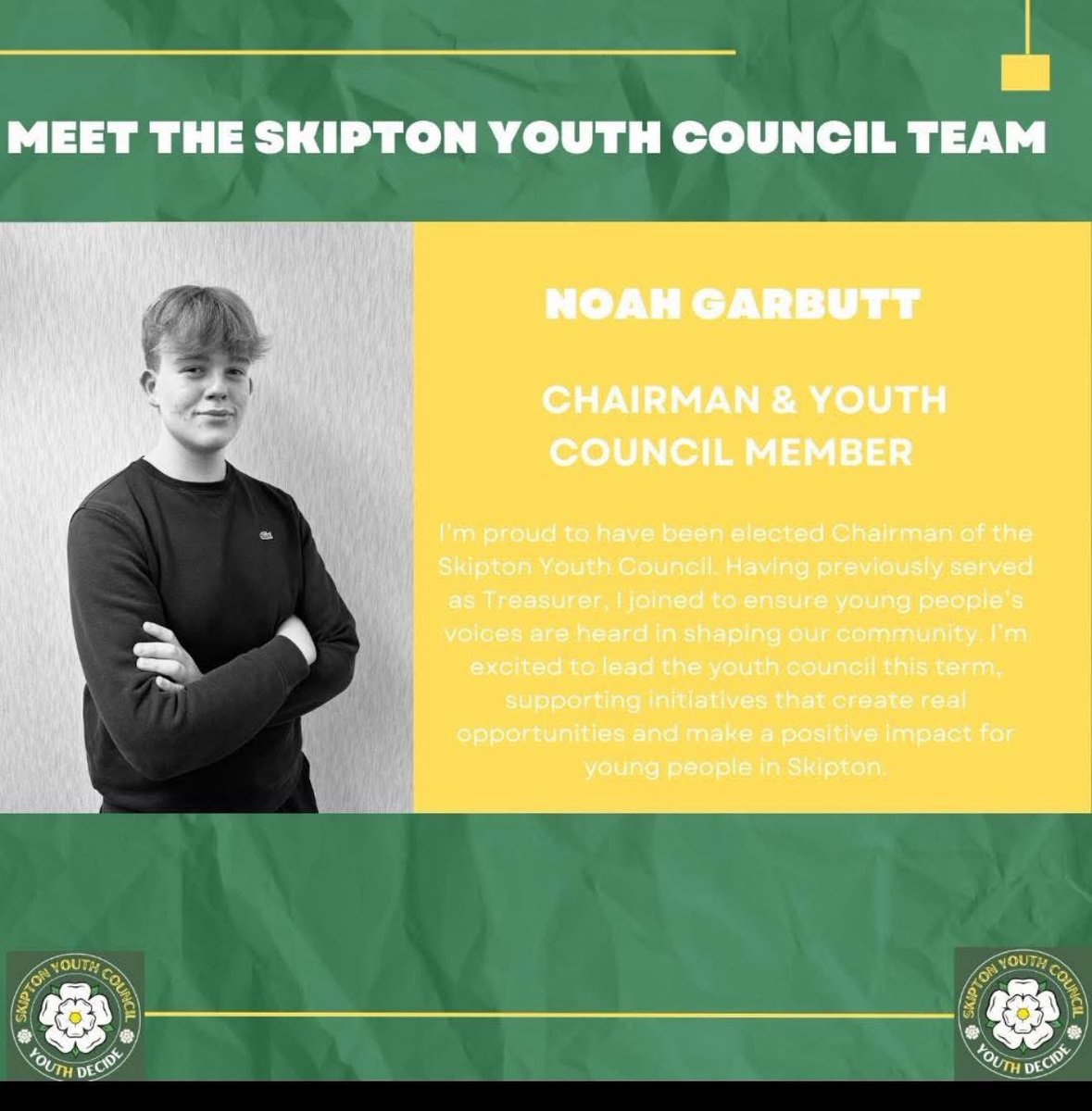 💙 Proud Mummy Moment! 💙
Yesterday, Noah was officially elected Chairman of Skipton Youth Council 👏🙌

I’m so proud of the hardworking, kind young man he’s becoming – always stepping up and making a difference. 🌟

#ProudMum #SkiptonYouthCouncil #FutureLeader #SoProud