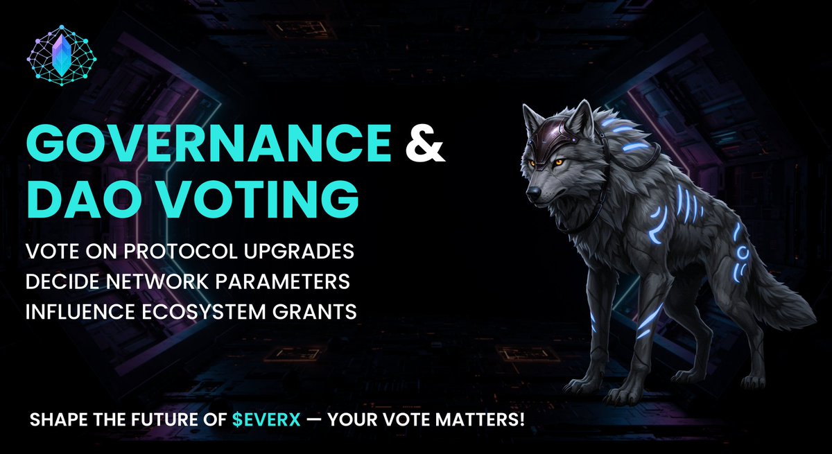 EverXNode's tweet photo. Power to the Pack!

With Governance &amp; DAO Voting, YOU decide the future of $EVERX.
Vote. Influence. Lead the ecosystem.

#Web3 #DAO #Governance #EverX #CryptoFam #Decentralized https://t.co/tjvZ6olQPi