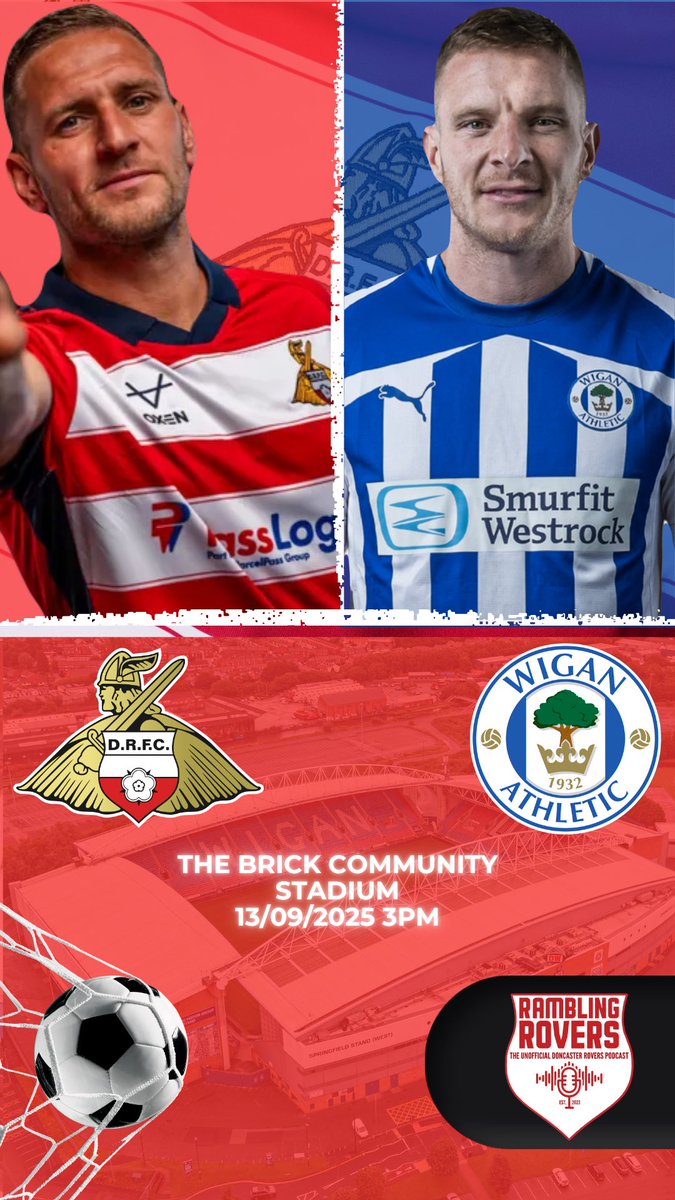 ⚽️ Matchday
📆 Saturday 13/09/25
🏆 League One
🆚 Wigan Athletic
🏟️ The Brick Community Stadium
#DRFC travel to #WAFC who in recent weeks have seen draws against Stockport &amp; Lincoln.
Can #DRFC continue current form &amp; secure another 3 points? Thoughts &amp; predictions below👇#RTID