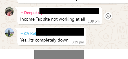 atulmodani's tweet photo. #Incometax portal crashes ahead of due date.

Very very bad experience this year as it is wasting time, energy, peace of mind .

Taxpayers and tax professionals are treated as Third class citizens and bonded labourer  by @FinMinIndia 

All officials are enjoying holidays today and will do so tomorrow also but lakhs of others will face misery.

thousands of such grievances across social media.