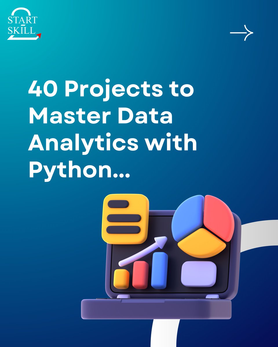 QuickCourse_'s tweet image. 🚀 Ready to supercharge your career in data analytics? With 40 hands-on projects in Python, you’ll gain real-world skills to analyze, visualize, and make data-driven decisions like a pro. 
#Start2Skill #DataAnalytics #PythonProjects #LearnPython #DataScienceIndia #CareerGrowth