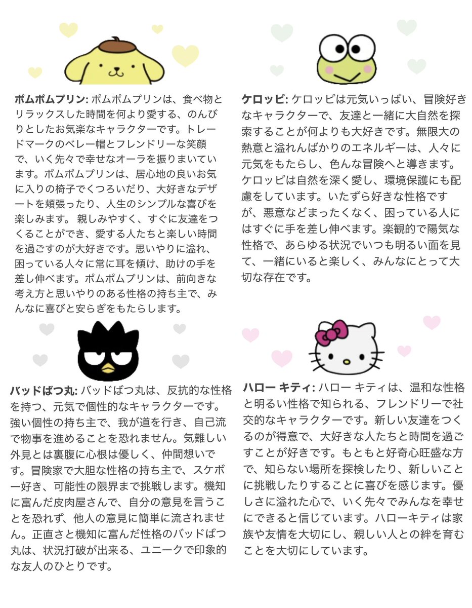 サンリオ キャラクター 診断