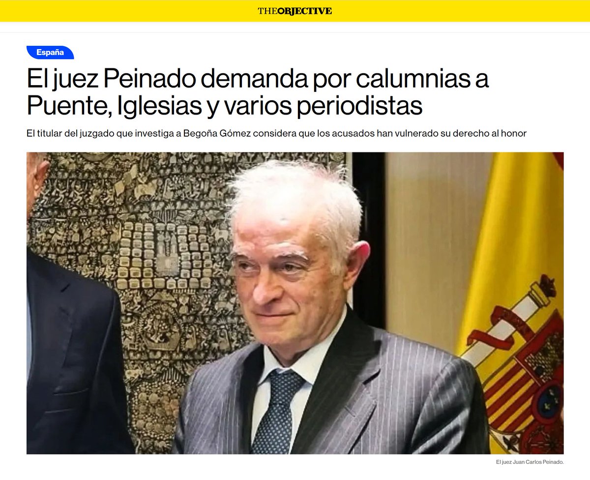 🔴 El juez Peinado se harta y demanda al ministro de Transportes Óscar Puente, al exvicepresidente del Gobierno Pablo Iglesias y a los periodistas sanchistas Antón Losada y Ernesto Ekaizer.

Si no se retractan en la conciliación, Peinado podrá continuar por la vía civil contra