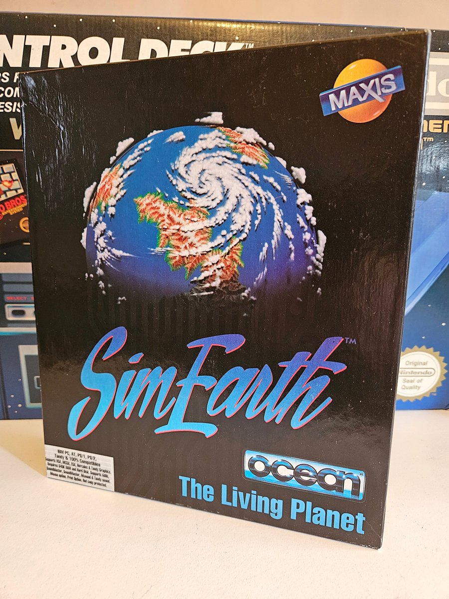 DpSimulation's tweet image. I love simulation and I love retro. Put them both together to make a retro simulation game and I love it even more, Throw in the fact that it's a big box and 5¼-inch disks and i'm totally sold.

Anyone else played this back in the day?

#SimEarth #OceanGames #Maxis #RetroGaming