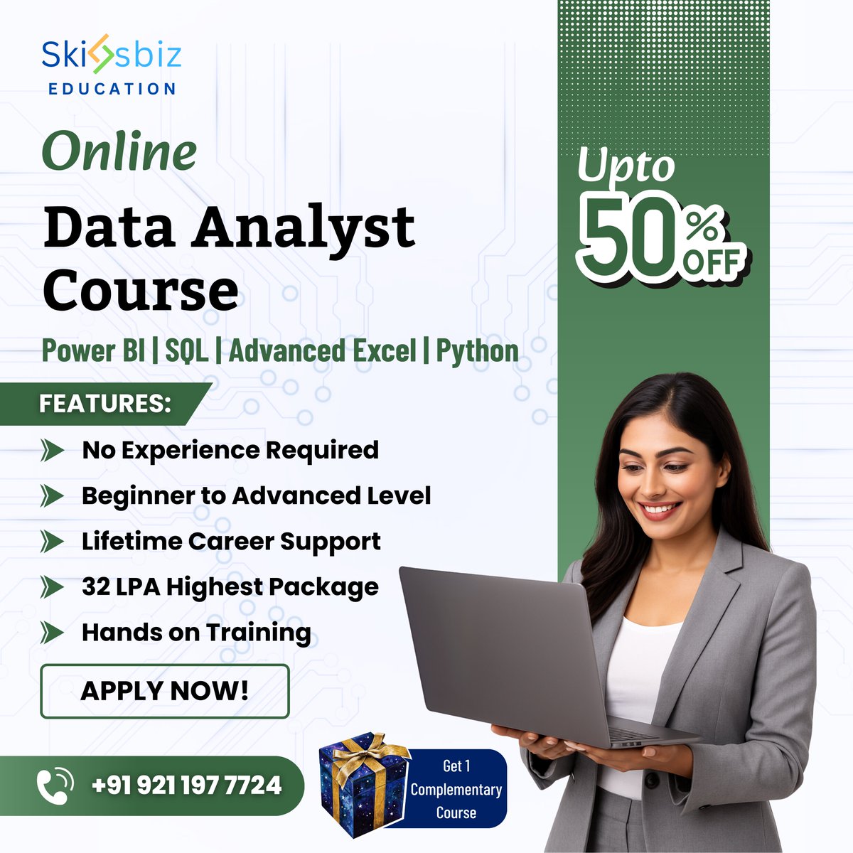 SkillsBiz_Edu's tweet image. 🚀 Kickstart Your Career as a Data Analyst with Skillsbiz! 🚀
Looking to build a high-demand career in the world of data analysis and business intelligence?
#skillsbiz #dataanalystcourse #learnanalytics #skillsbizeducation