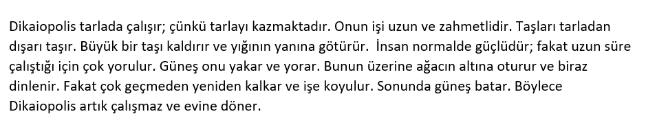 Antik Yunanca Metin ve çevirisi: