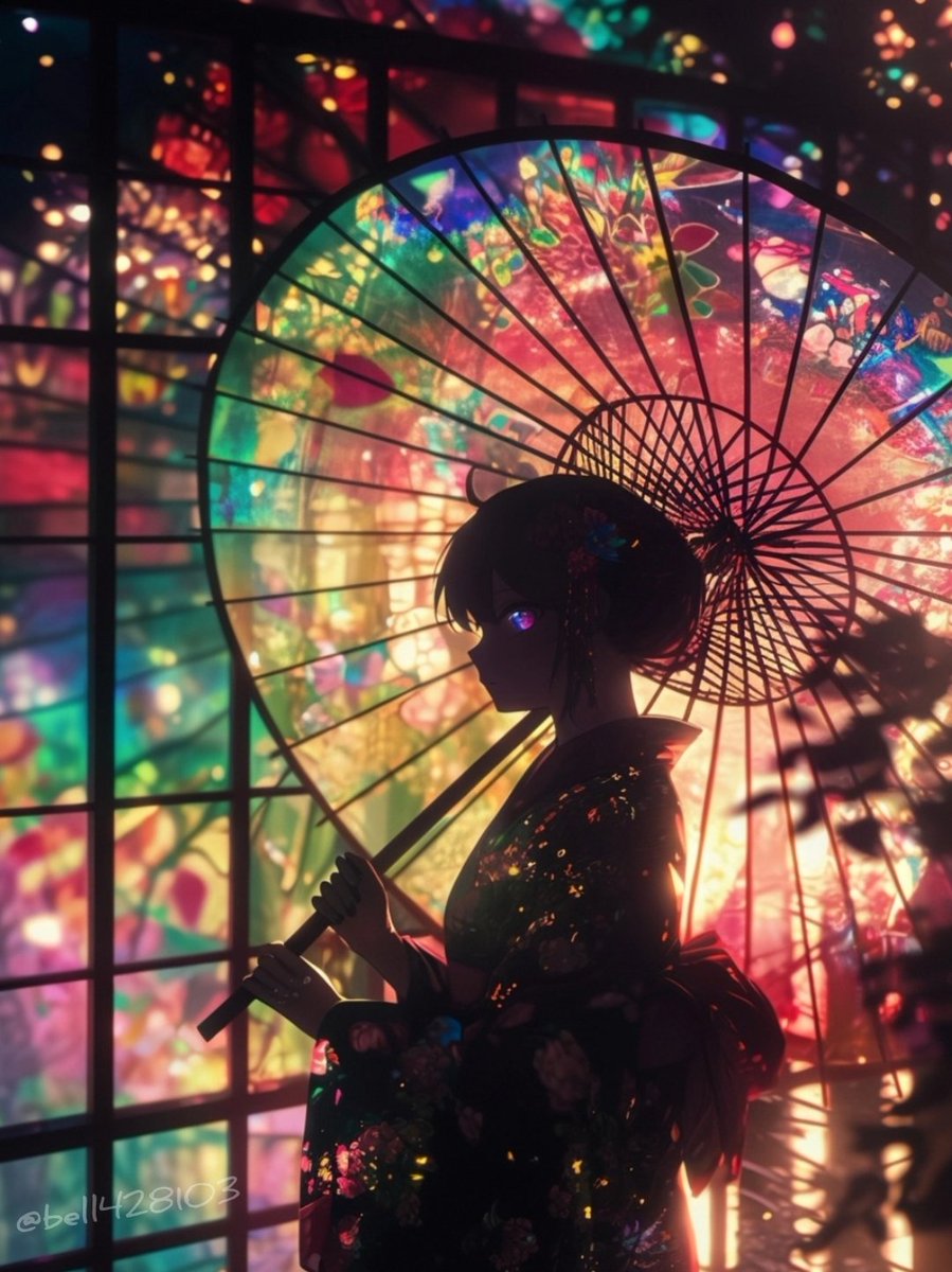 「 和傘灯り 」
#Aiart️