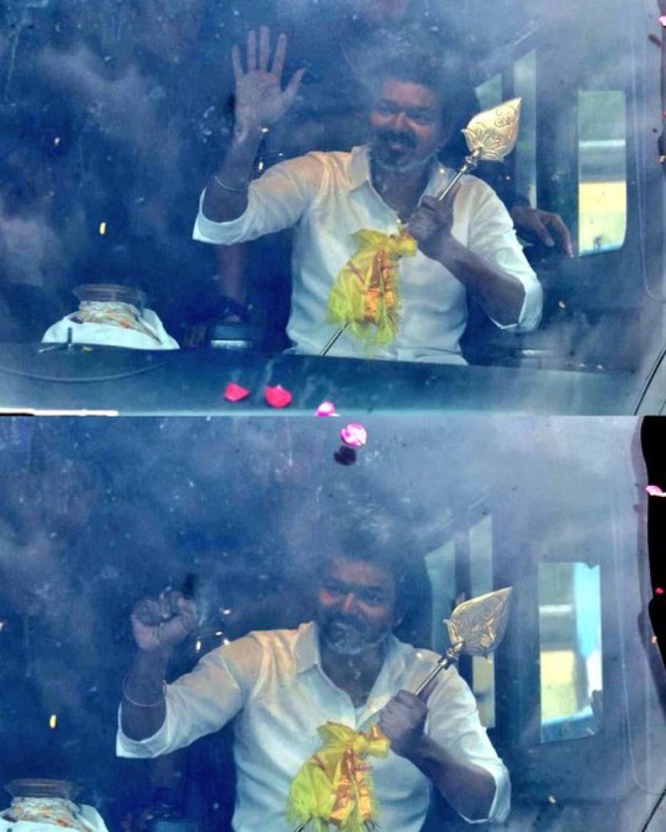 வெற்றி வேலுடன் <a href="/TVKVijayHQ/">TVK Vijay</a>