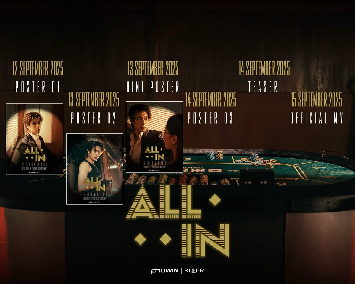 ✅ POSTER 01
✅ POSTER 02 
✅ HINT POSTER 
🔜 POSTER 03 
🔜 TEASER 

พรุ่งนี้ได้ยัง จะได้โปสสามไม่พอ มีทีเซอร์ปล่อยแล้วด้วย จะเป็นท่อนไหนของเพลงที่อยู่ในทีเซอร์ อยากฟังแล้ว ตื่นเต้นอะ จะเป็นเพลงแนวไหน 🤩

#PHUWIN_ALLIN
#phuwintang