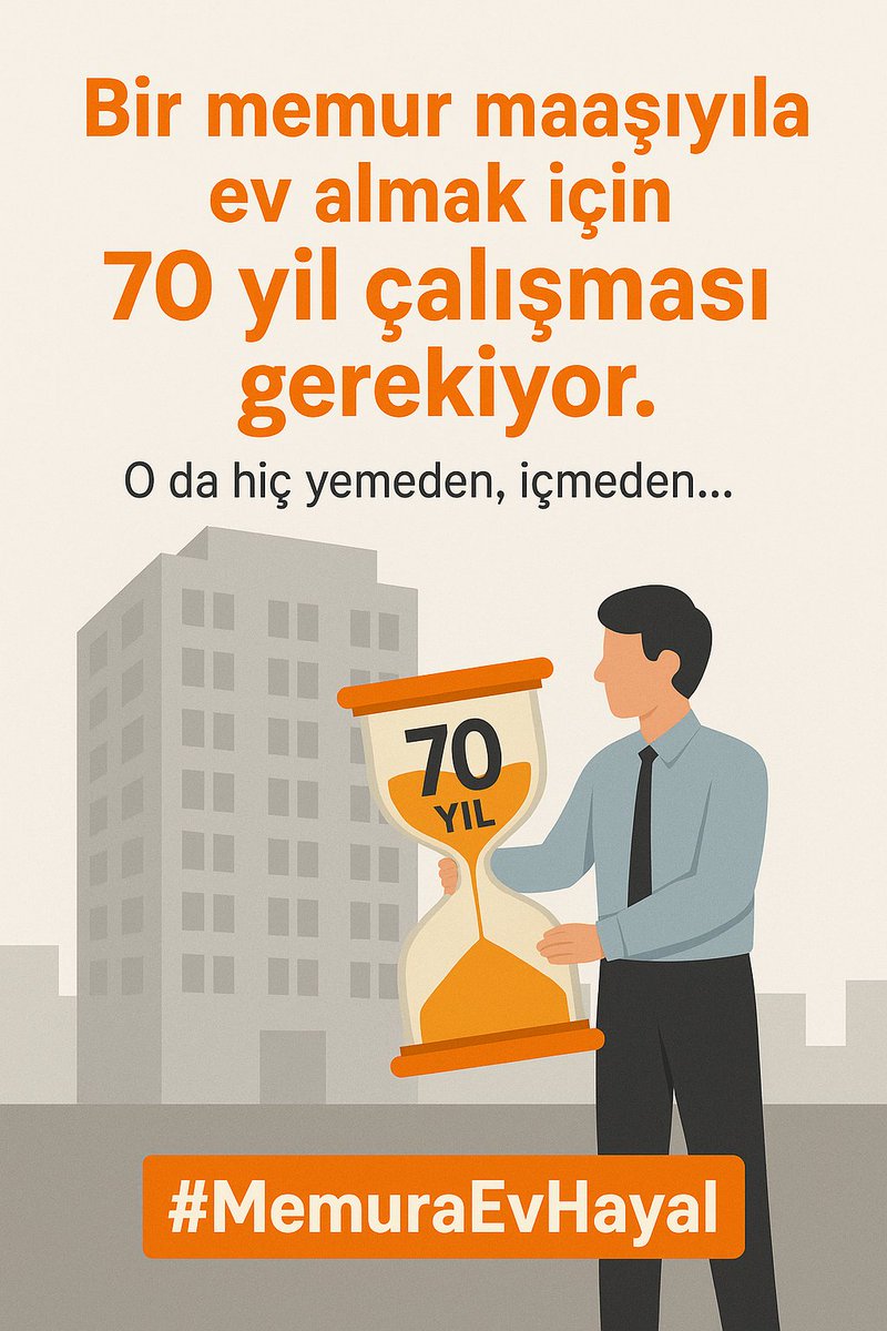 Ortalama ev fiyatı: 3 milyon ₺
📉 En düşük memur maaşı: 40 bin ₺
Bir memur maaşıyla ev almak için 70 yıl çalışması gerekiyor.
O da hiç yemeden, içmeden…
Ev almak için 75 yıl maaş!
<a href="/SaHaDernegi/">Sağlık Çalışanları Hak Ve Mücadele Derneği</a>
#MemuraEkProtokolŞart