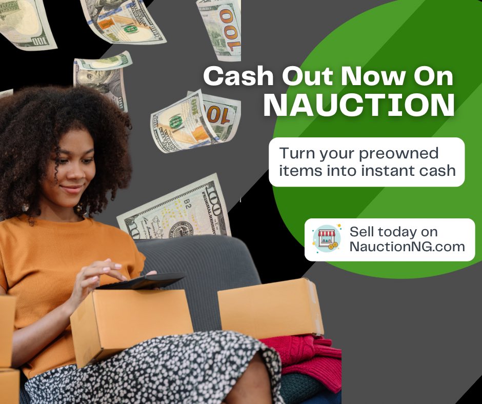NauctionNg's tweet photo. Cash Out Now on Nauction!
Turn your preowned items into instant cash
Don’t Wait, Sell today on https://t.co/1zQyksXqbp

Hilda Baci / Charlie Kirk / Arsenal / Elsa / Brentford / Jollof / Tyler Robinson / Nottingham Forest / Osemede Trailer https://t.co/2MtIFREZxi