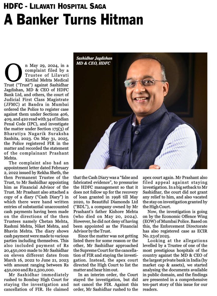 Zakir Ali Tyagi (@zakiralityagi) on Twitter photo You can intimidate people, but not the truth. Jagdishan will be exposed. #TruthWillPrevail
<a href="/CMOMaharashtra/">CMO Maharashtra</a> #Lilavati <a href="/AjitPawarSpeaks/">Ajit Pawar</a> <a href="/mieknathshinde/">Eknath Shinde - एकनाथ शिंदे</a>
infralive.com/web/hdfc-lilav… You can intimidate people, but not the truth. Jagdishan will be exposed. #TruthWillPrevail
<a href="/CMOMaharashtra/">CMO Maharashtra</a> #Lilavati <a href="/AjitPawarSpeaks/">Ajit Pawar</a> <a href="/mieknathshinde/">Eknath Shinde - एकनाथ शिंदे</a>
infralive.com/web/hdfc-lilav…
