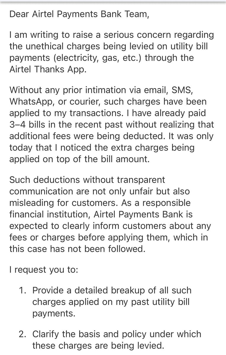gaganabh's tweet photo. Unethical Usage Fee Charged on Utility Bill Payments Without Prior Intimation by @airtelbank @airtelindia 

@Airtel_Presence @airtelnews @RBI @RBIsays https://t.co/JwxT02EYta