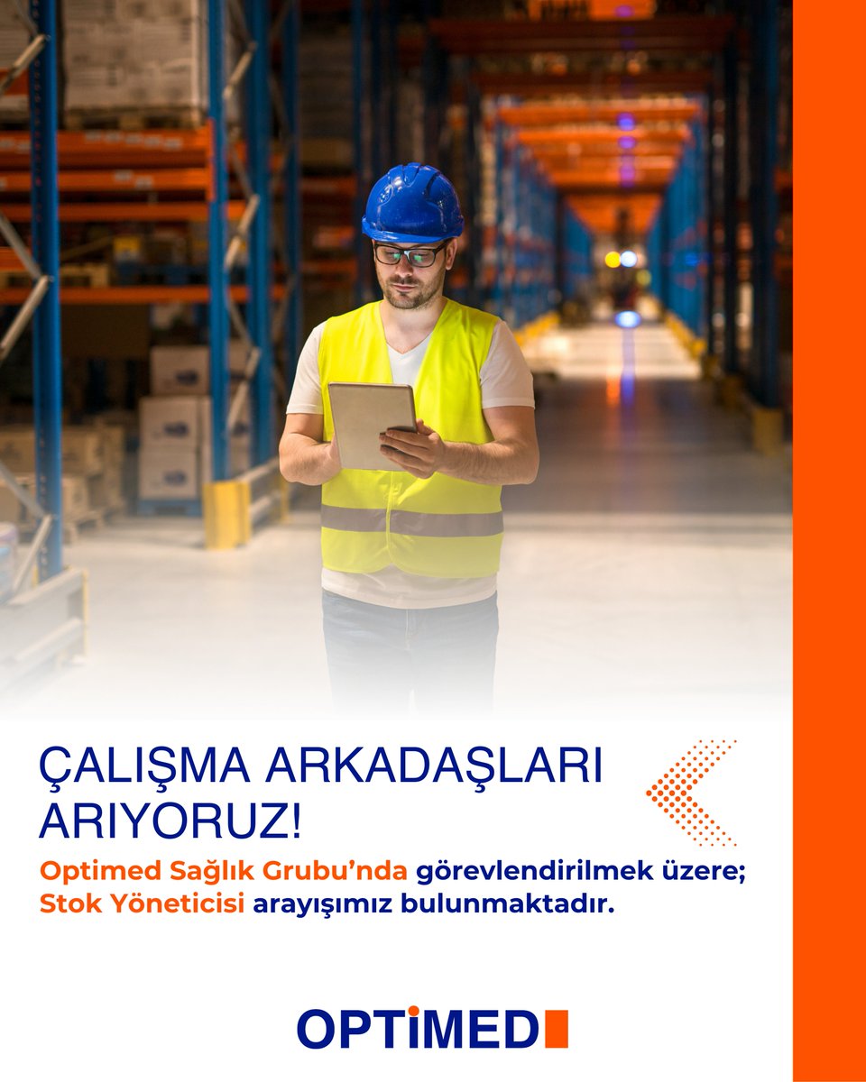 Optimed Sağlık Grubu’nda görevlendirmek üzere “Stok Yöneticisi” arıyoruz.

Ailemize katılmak isterseniz;

📧 ik@optimedhastanesi.com
📋optimedhastanesi.com/insan-kaynakla…

#OptimedSağlıkGrubu #SağlığınızGüvende #StokYöneticisi #İşİlanı #Çerkezköy #Tekirdağ #Çorlu