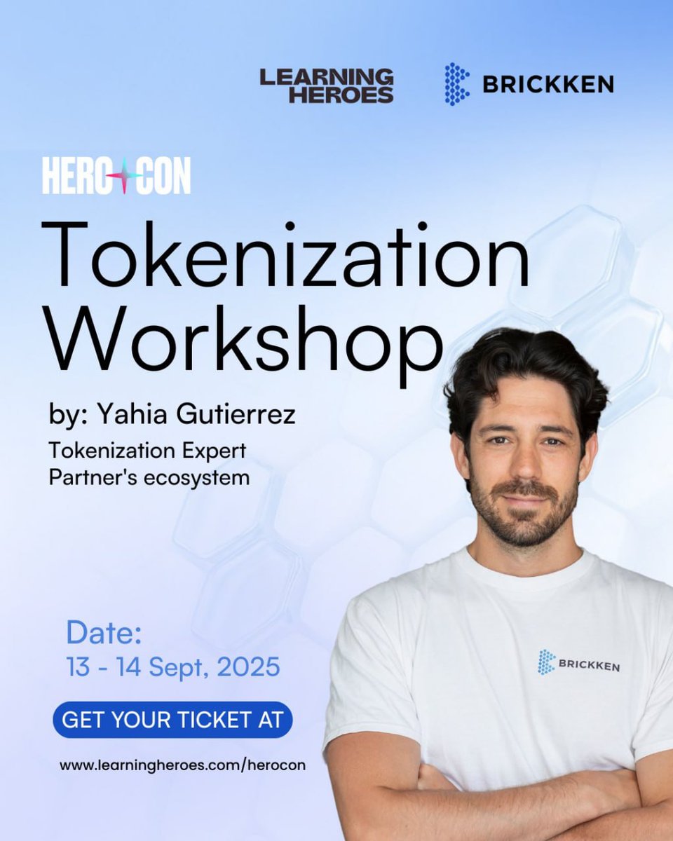 📢 Brickken at Hero Con 2025 – Madrid

Today, Saturday, September 13, our teammate Yahia Gutiérrez, Tokenization Expert &amp; Ecosystems Partner, is hosting a hands-on workshop at Hero Con 2025.

⏰ Time: 12:00 – 12:40
📍 Location: La Nave, Madrid

Workshop Highlights:
◾️ Intro to