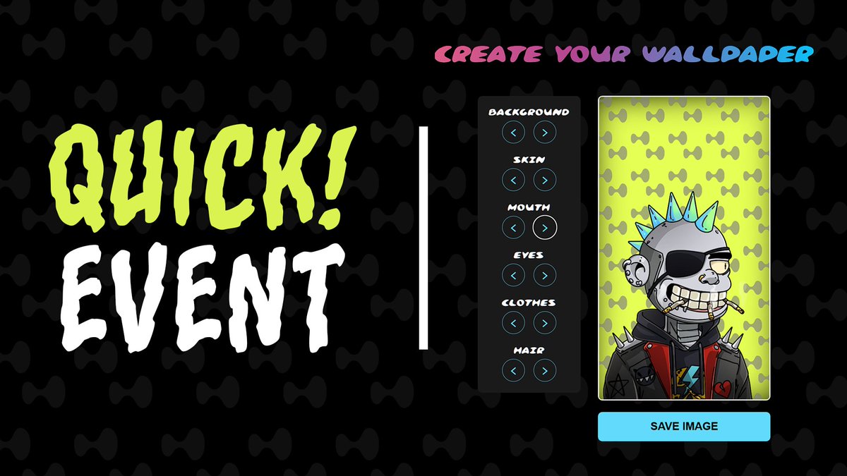 DripPunks's tweet image. QUICK EVENT ALERT ⚡️

🎁x3 Drip Punks NFTs🎁

1) Go to hypunkliquid.com
2) Build your phone wallpaper
3) Set it on your home screen
4) Reply with screenshot/photo of your phone
5) Like + RT this tweet

Two winners will be chosen randomly, and one winner will be selected…