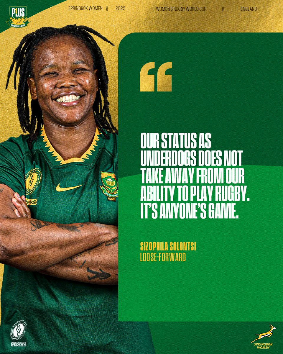 Game day!
(Part 2)
Quarter finals day!! This is it. They've made history (or even her-story 😉) already. The first Bok Women team to get this far. It's a huge ask against the current title holders...the underest of underdogs. I can't wait to see them give it their all 💚💛🇿🇦💚💛