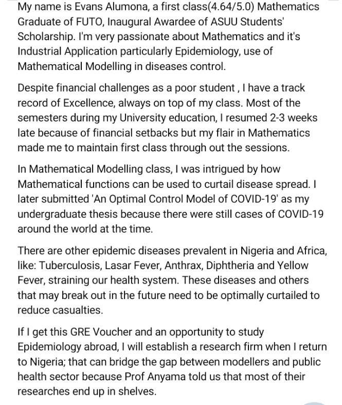 <a href="/AskMichaelTaiwo/">Michael Taiwo</a> <a href="/MtScholarships/">Michael Taiwo Annual Scholarships</a> 2024 MT Scholarship Applicant 
Evidence below👇