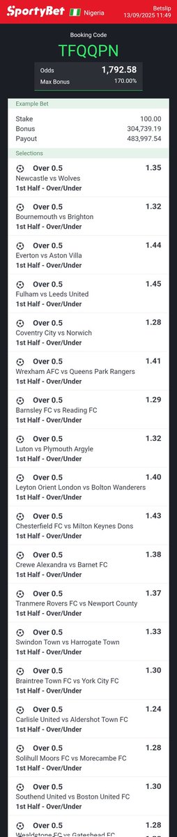 Chidex (@chiz_ice) on Twitter photo FIRST HALF OVER 0.5
1K ODDS TFQQPN
START BY 3PM
MY EDIT 100+ ODDS YL4TVU
â
ïžð
<a href="/Kingkuti_/">ð Daddy Fernandes ð ð³ð¬ð²ðœðšðŠ</a> <a href="/Lexybabs/">Lexybabs</a> <a href="/plutostats/">Pluto ðª</a> <a href="/TonyTon18203537/">TeeBoy</a> <a href="/EmyAdooh/">Emy_Gcakes</a> <a href="/Tee4real_/">Prynzz Teehð«ðâœð</a> <a href="/Ekitipikin/">Mayor Of Ekiti</a> <a href="/jeffre__/">ððððð¥ð ðïžð</a> FIRST HALF OVER 0.5
1K ODDS TFQQPN
START BY 3PM
MY EDIT 100+ ODDS YL4TVU
â
ïžð
<a href="/Kingkuti_/">ð Daddy Fernandes ð ð³ð¬ð²ðœðšðŠ</a> <a href="/Lexybabs/">Lexybabs</a> <a href="/plutostats/">Pluto ðª</a> <a href="/TonyTon18203537/">TeeBoy</a> <a href="/EmyAdooh/">Emy_Gcakes</a> <a href="/Tee4real_/">Prynzz Teehð«ðâœð</a> <a href="/Ekitipikin/">Mayor Of Ekiti</a> <a href="/jeffre__/">ððððð¥ð ðïžð</a>